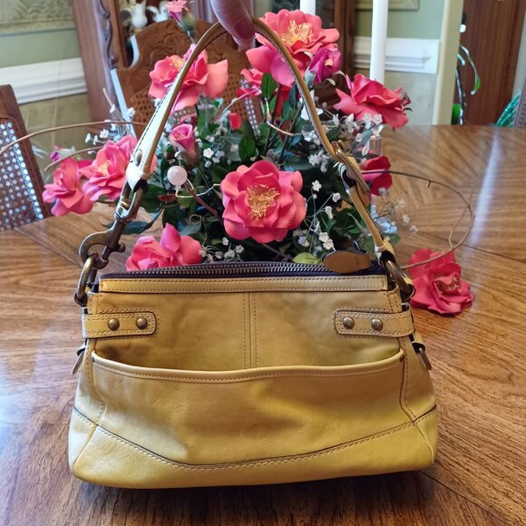 Coach 65th Anniversary Legacy Yellow Leather Satchel - Picture 5 of 12